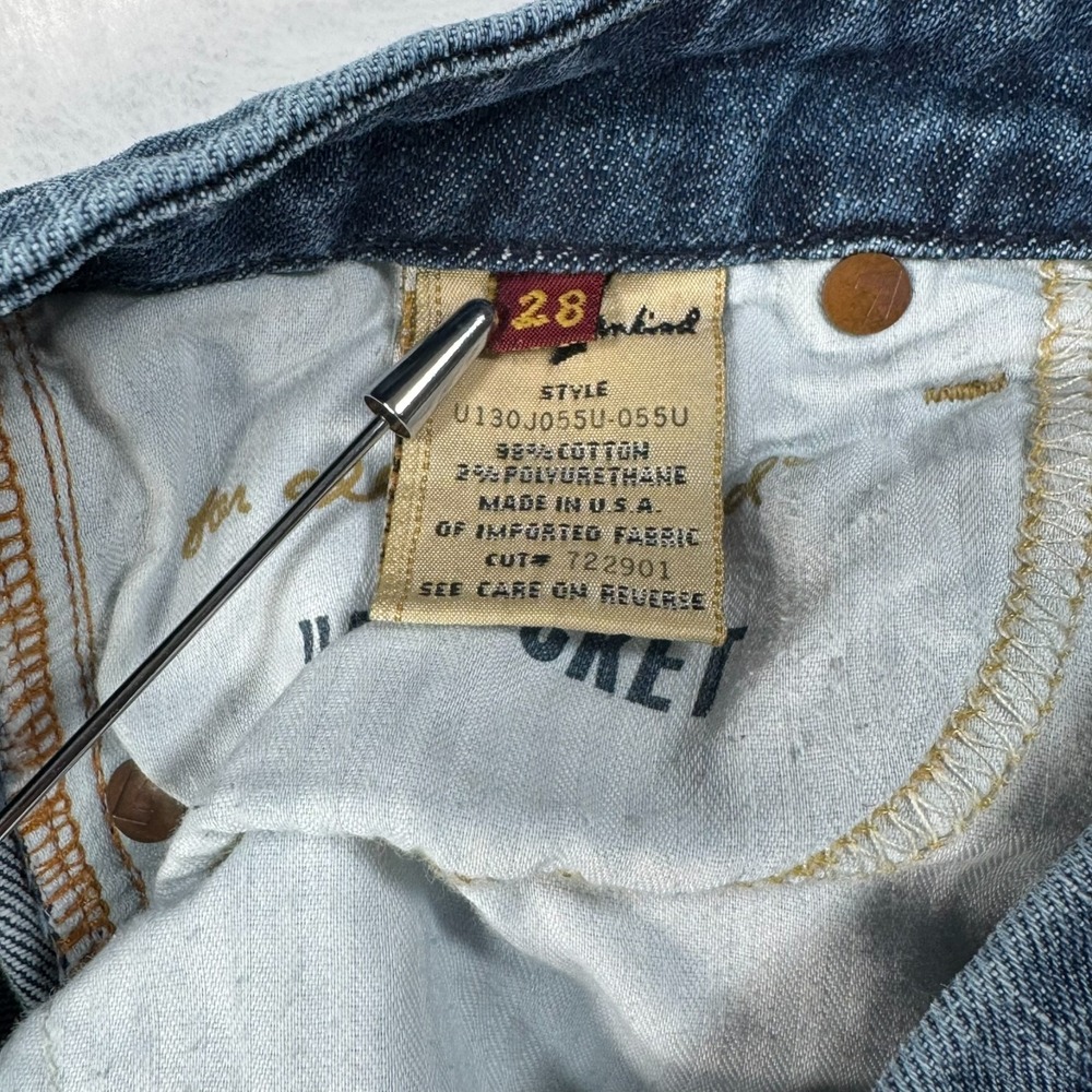 7 For All Mankind Jeans SZ 28 A-Pocket Flare Women's Denim Medium BLUE - Picture 2 of 6